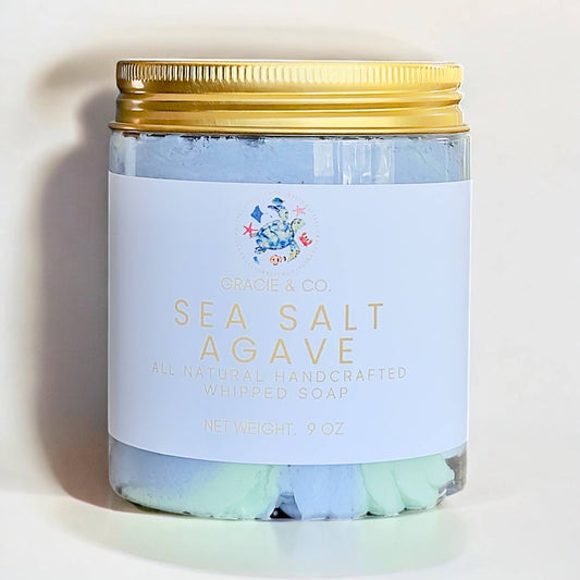 Creamy Shea Butter Whipped Soap/Moisturizing Shaving Cream: Sea Salt Agave / Standard