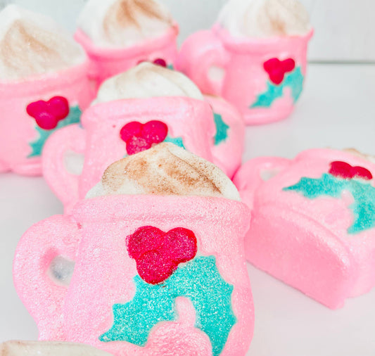 Hot Cocoa Bath Bomb, Frosted Cocoa Bath Bomb