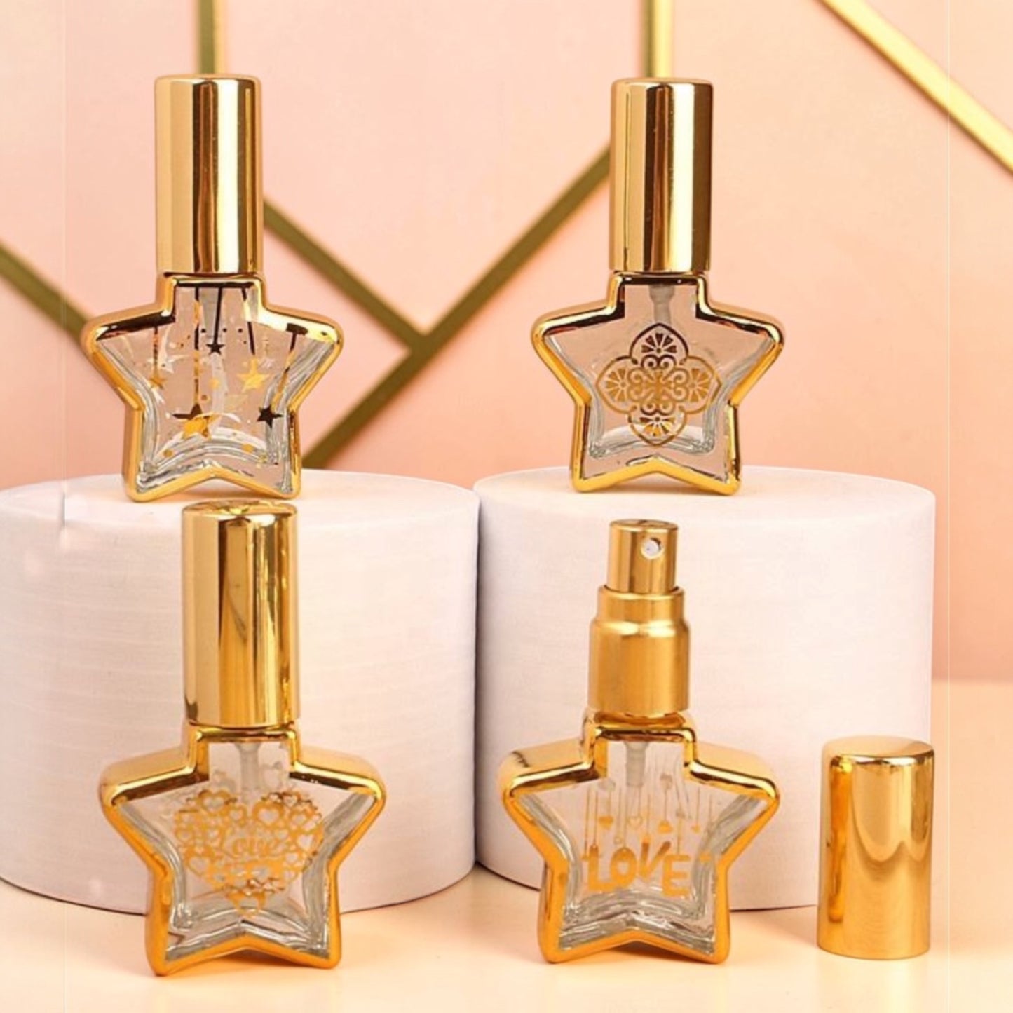 8ml Star Shape Gold Spray Bottle (Empty)